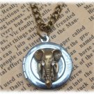 Steampunk Elephant Locket Necklace Vintage Style Original Design