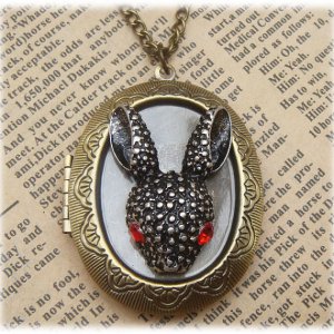 Steampunk Rabbit Locket Necklace Vintage Style Original Design