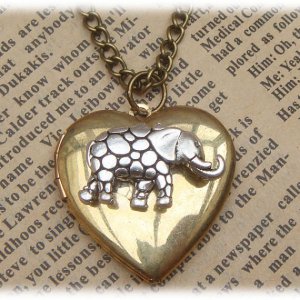 Steampunk Elephant Locket Necklace Vintage Style Original Design