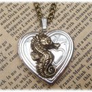 Steampunk Seahorse Locket Necklace Vintage Style Original Design