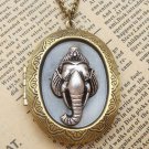 Steampunk Elephant Locket Necklace Vintage Style Original Design