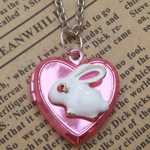 Steampunk rabbit Locket Necklace Vintage Style Original Design
