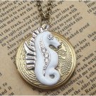 Steampunk Seahorse Locket Necklace Vintage Style Original Design