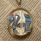 Steampunk Elephant Locket Necklace Vintage Style Original Design