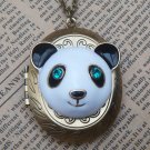 Steampunk Panda Locket Necklace Vintage Style Original Design