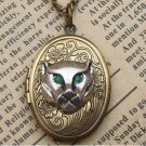 Steampunk Cougar Locket Necklace Vintage Style Original Design