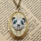 Steampunk Panda Locket Necklace Vintage Style Original Design