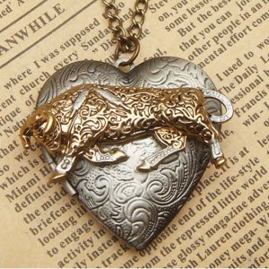 Steampunk Ox Locket Necklace Vintage Style Original Design