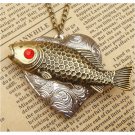 Steampunk Fish Locket Necklace Vintage Style Original Design