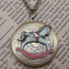 Steampunk Rocking Horse Locket Necklace Vintage Style Original Design