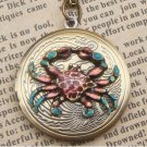 Steampunk Crab Locket Necklace Vintage Style Original Design