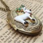 Steampunk Reindeer Locket Necklace Vintage Style Original Design