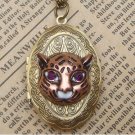 Steampunk Cougar Locket Necklace Vintage Style Original Design
