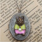 Steampunk Dog Locket Necklace Vintage Style Original Design