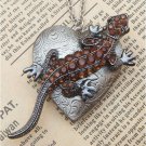 Steampunk Lizard Locket Necklace Vintage Style Original Design