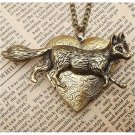 Steampunk Fox Locket Necklace Vintage Style Original Design