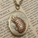 Steampunk Hedgehog Locket Necklace Vintage Style Original Design