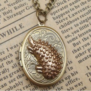 Steampunk Hedgehog Locket Necklace Vintage Style Original Design