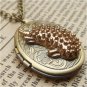 Steampunk Hedgehog Locket Necklace Vintage Style Original Design