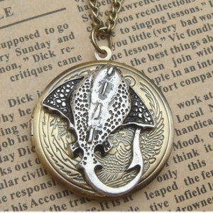 Steampunk Ray Locket Necklace Vintage Style Original Design