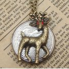 Steampunk Deer Locket Necklace Vintage Style Original Design