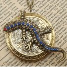Steampunk Lizard Locket Necklace Vintage Style Original Design