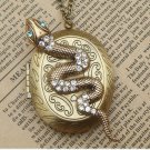 Steampunk Snake Locket Necklace Vintage Style Original Design
