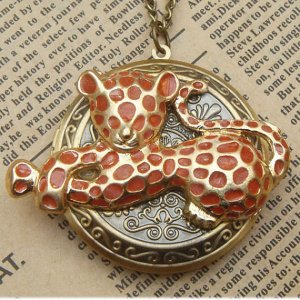 Steampunk CougarLocket Necklace Vintage Style Original Design