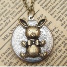 Steampunk Rabbit Locket Necklace Vintage Style Original Design