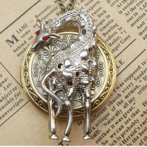 Steampunk Giraffe Locket Necklace Vintage Style Original Design
