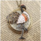 Steampunk Crane Locket Necklace Vintage Style Original Design