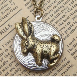 Steampunk Rabbit Locket Necklace Vintage Style Original Design