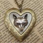 Steampunk Wolf Locket Necklace Vintage Style Original Design