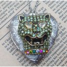 Steampunk Cougar Locket Necklace Vintage Style Original Design
