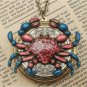 Steampunk Crab Locket Necklace Vintage Style Original Design