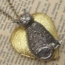 Steampunk Cat Locket Necklace Vintage Style Original Design