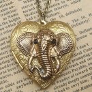 Steampunk Elephant Locket Necklace Vintage Style Original Design