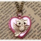 Steampunk Owl Locket Necklace Vintage Style Original Design