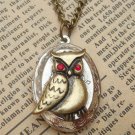 Steampunk Owl Locket Necklace Vintage Style Original Design