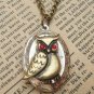 Steampunk Owl Locket Necklace Vintage Style Original Design