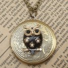 Steampunk Owl Locket Necklace Vintage Style Original Design