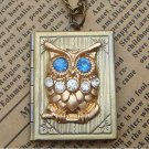 Steampunk Owl Locket Necklace Vintage Style Original Design