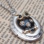 Steampunk Owl Locket Necklace Vintage Style Original Design