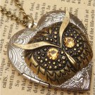 Steampunk Owl Locket Necklace Vintage Style Original Design