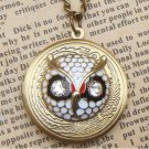 Steampunk Owl Locket Necklace Vintage Style Original Design