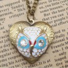 Steampunk Owl Locket Necklace Vintage Style Original Design