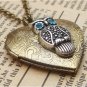 Steampunk Owl Locket Necklace Vintage Style Original Design