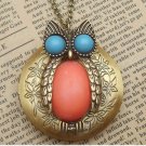 Steampunk Owl Locket Necklace Vintage Style Original Design