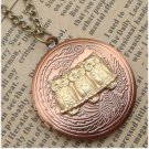 Steampunk Owl Locket Necklace Vintage Style Original Design