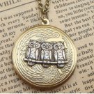Steampunk Owl Locket Necklace Vintage Style Original Design